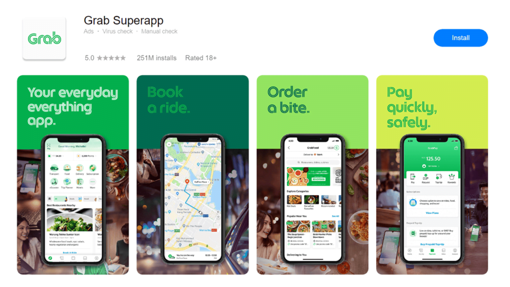 Aplikasi Transportasi Online Grab di Huawei AppGallery