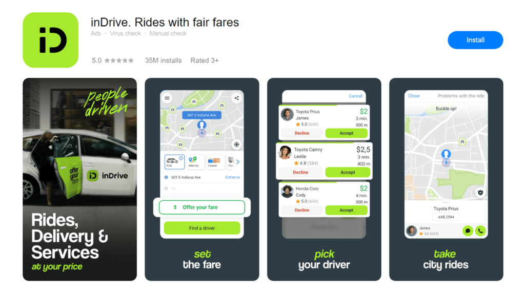 Aplikasi Transportasi Online inDrive di Huawei AppGallery