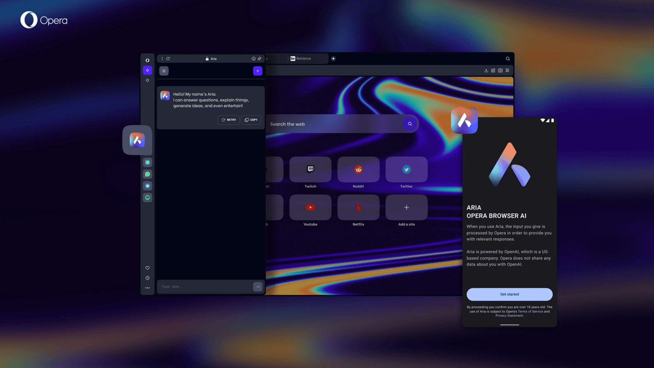 Opera Perkenalkan Aria, Browser AI Baru