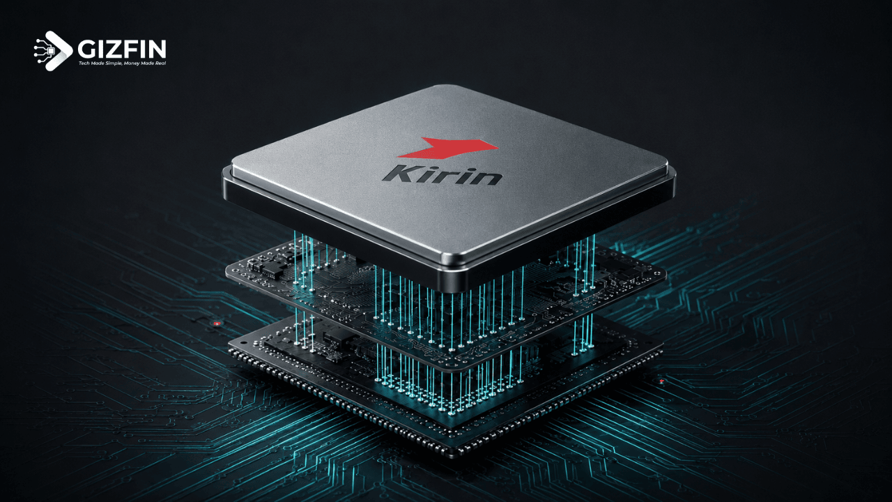 Ilustrasi chip dua lapis dengan jalur sinyal pendek untuk menjelaskan Tau Scaling Law dan LogicFolding Huawei.