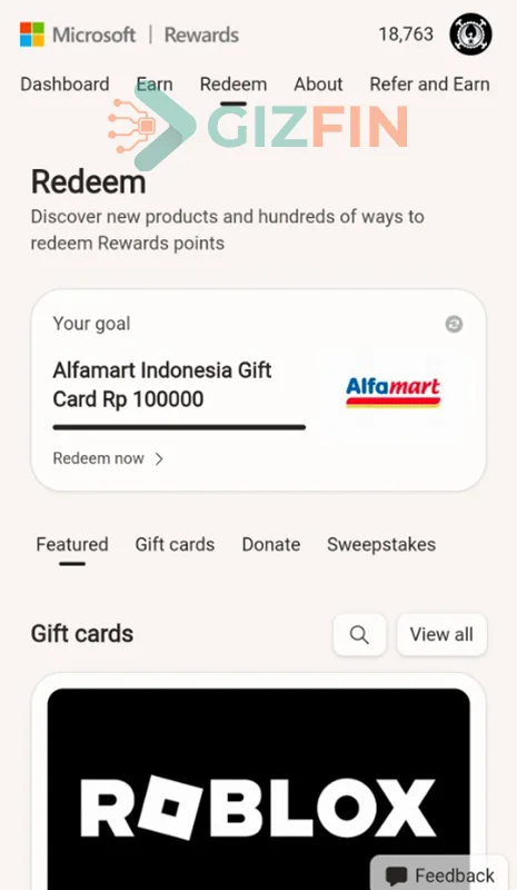 Masuk ke Katalog Redeem