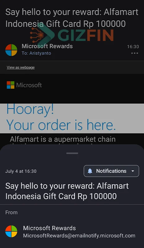 Verifikasi Email Konfirmasi Masuk